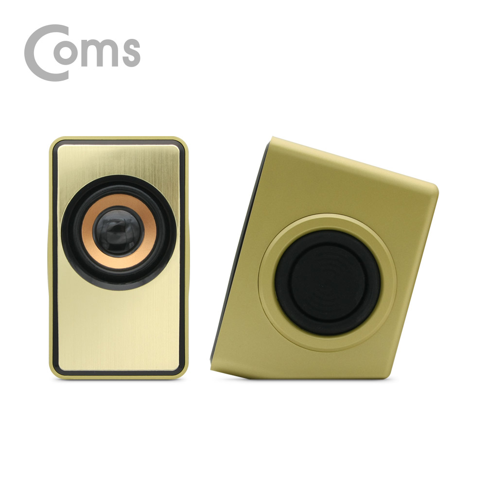 Coms 저음강화 2채널 스마트폰 3D 멀티 스피커 / USB전원 / 3W x 2 / Gold