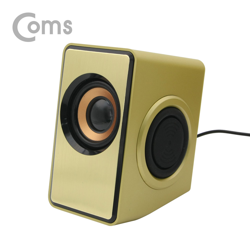 Coms 저음강화 2채널 스마트폰 3D 멀티 스피커 / USB전원 / 3W x 2 / Gold