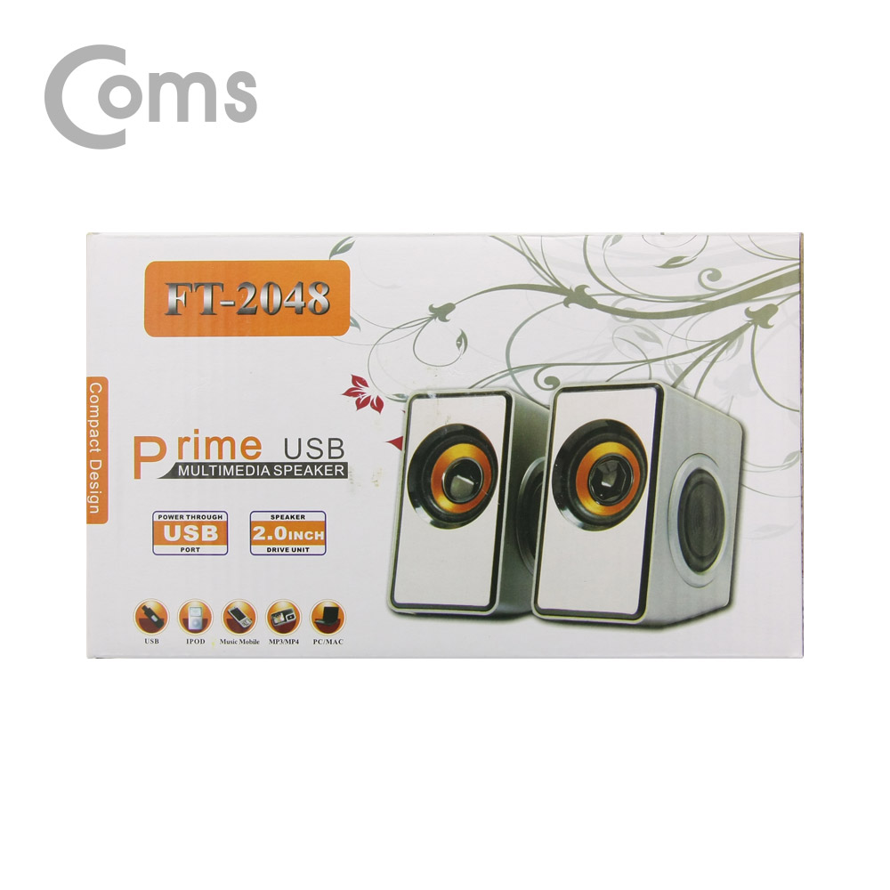 Coms 저음강화 2채널 스마트폰 3D 멀티 스피커 / USB전원 / 3W x 2 / Gold