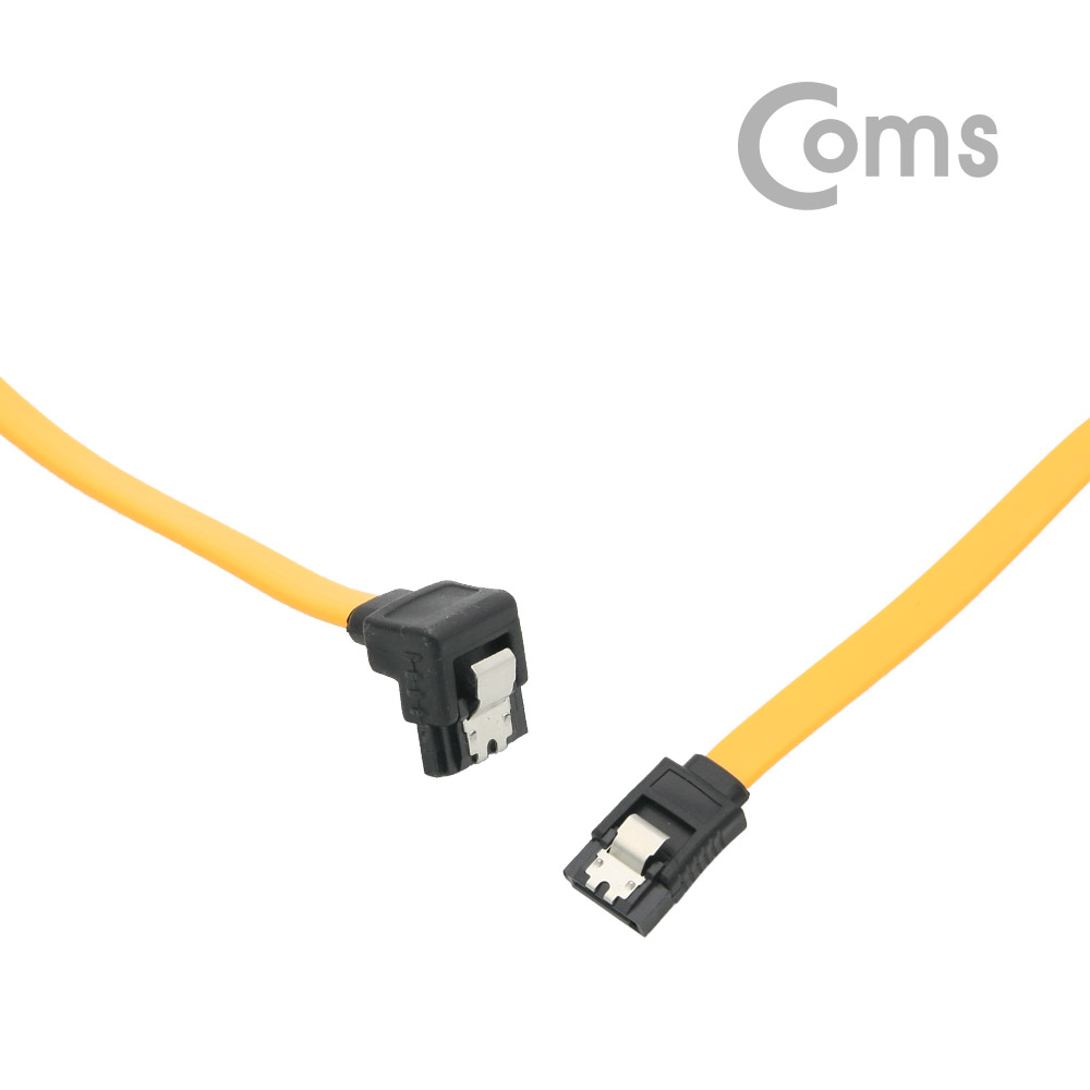 Coms SATA 하드(HDD) 케이블 ㄱ자 꺾임(꺽임)/클립/Flat형 / 1.5Gbps