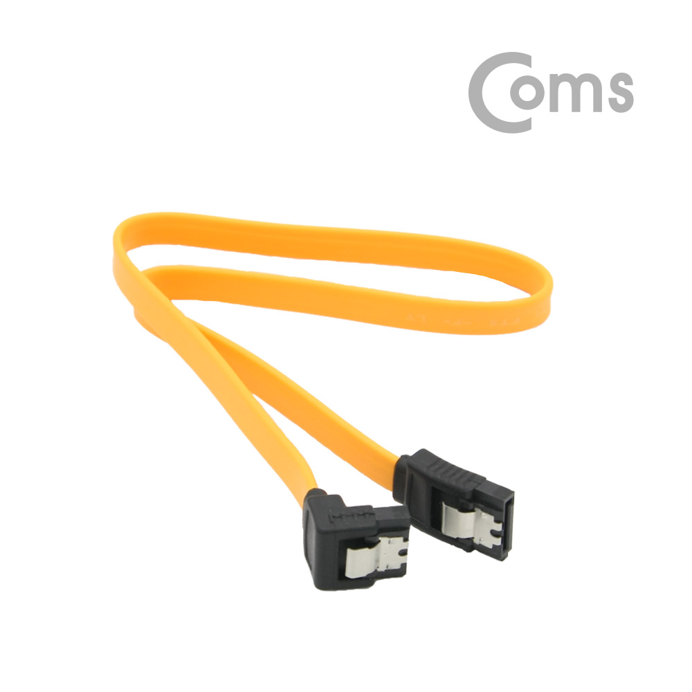 Coms SATA 하드(HDD) 케이블 ㄱ자 꺾임(꺽임)/클립/Flat형 / 1.5Gbps