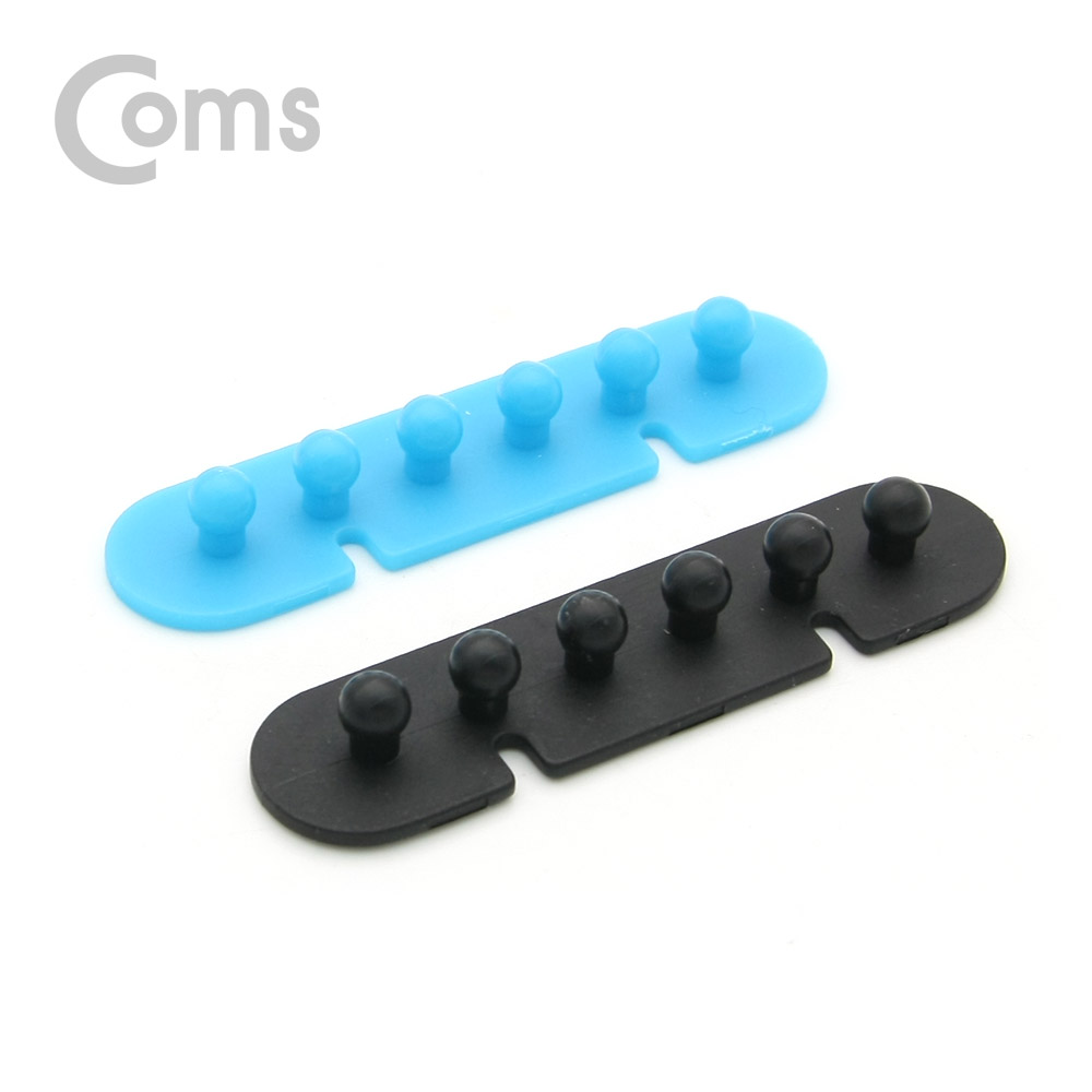 Coms 케이블 오거나이저(홀더형), Blue/Black(접착 테이프)