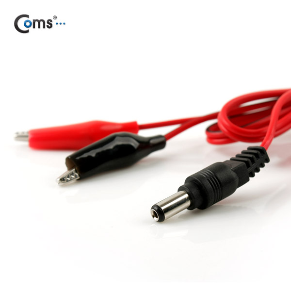 Coms 악어 클립 DC 변환 케이블, 1M (적/흑), DC 5.5(Male)