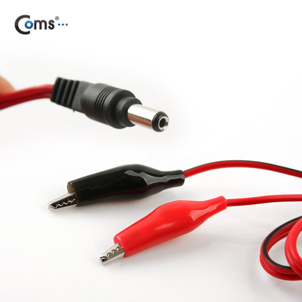Coms 악어 클립 DC 변환 케이블, 1M (적/흑), DC 5.5(Male)