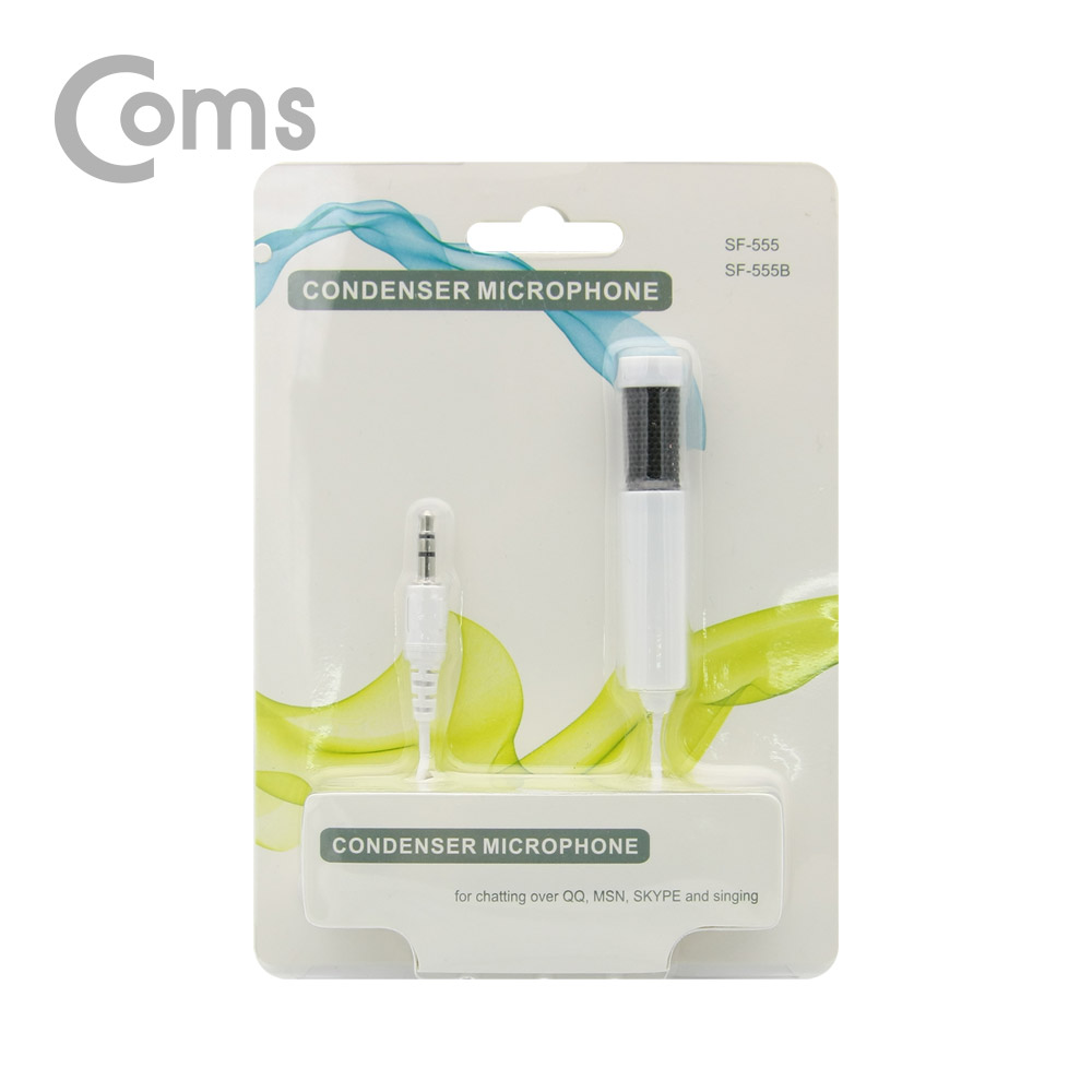 Coms 소형 스틱 콘덴서마이크 (AUX 3.5mm / 1.5M / White)