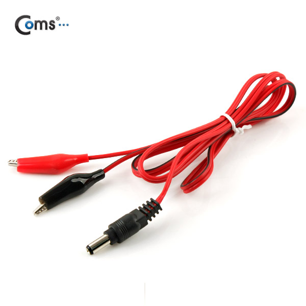 Coms 악어 클립 DC 변환 케이블, 1M (적/흑), DC 5.5(Male)