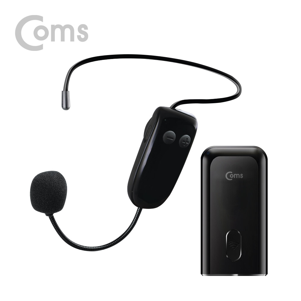 Coms 무선 마이크 송수신기 세트 / 헤드셋형 마이크 / 안정적인 UHF 주파수