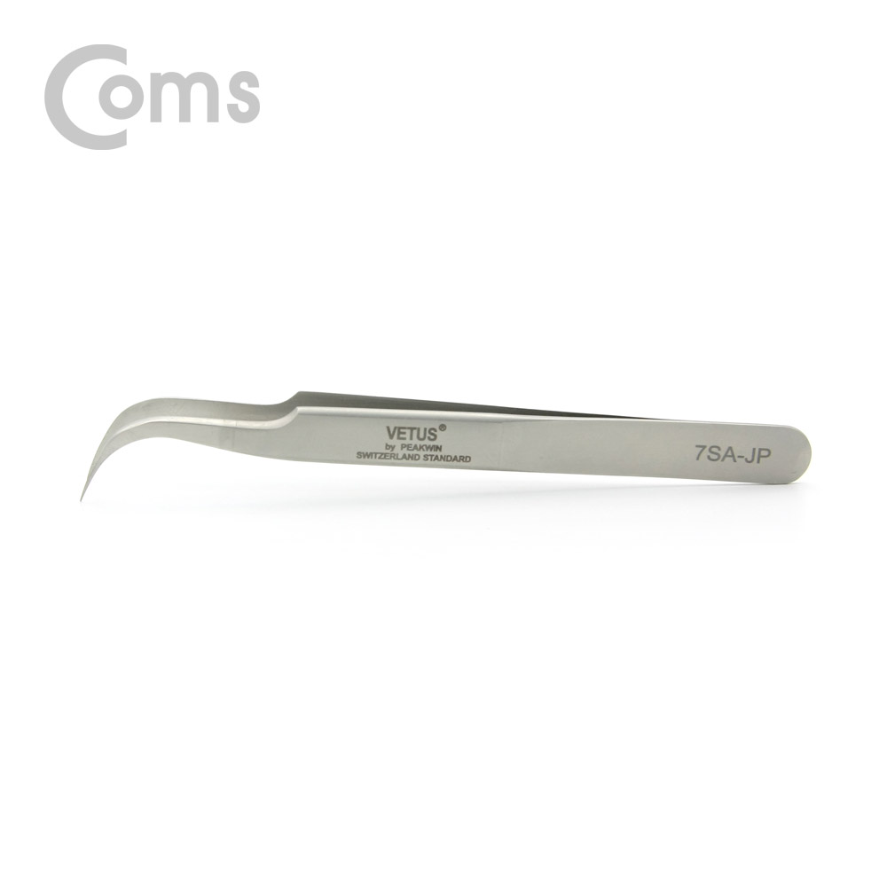 Coms Vetus 핀셋(초정밀/비자기성/ 고강도) 굽은형 / 7SA-JP, 경도(HRC45)