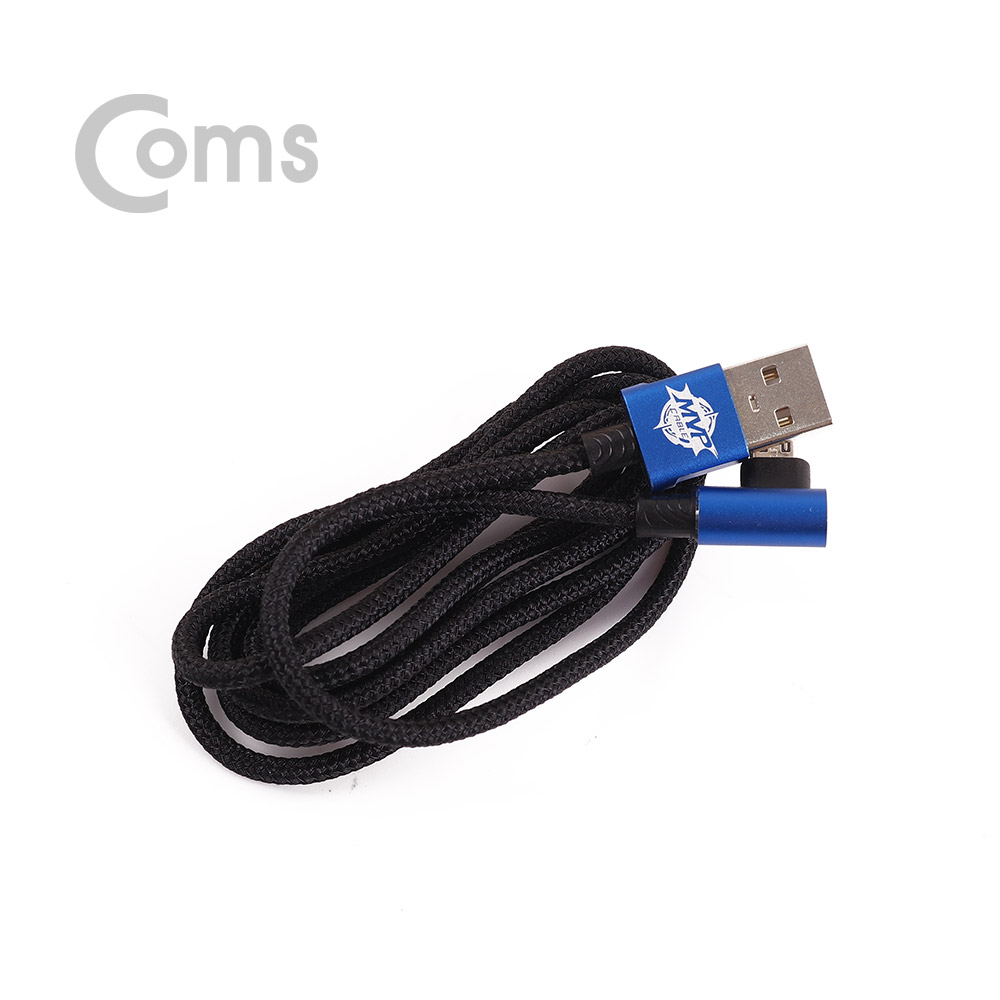 Coms Micro 5P 케이블 / 안드로이드 케이블(꺾임(꺽임)) / Blue / Micro 5P to USB A type