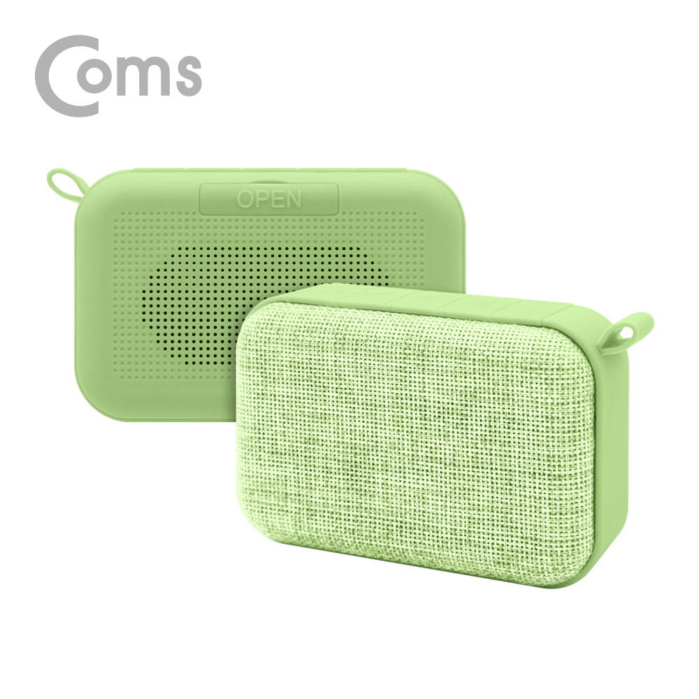 Coms 블루투스 스테레오 스피커 2개 풀세트 (Green/Green) + 스테레오 Y 케이블 2M/ evn1