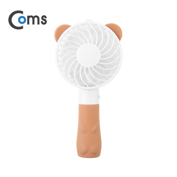 Coms 휴대용 USB 미니 선풍기 / 핸디형 / 곰 캐릭 (USB 충전식), Brown / evn2