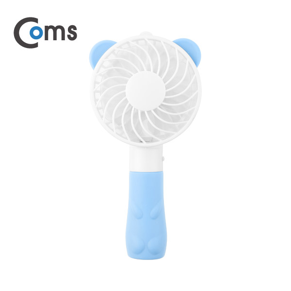 Coms 휴대용 USB 미니 선풍기 / 핸디형 / 곰 캐릭 (USB 충전식), Blue / evn2