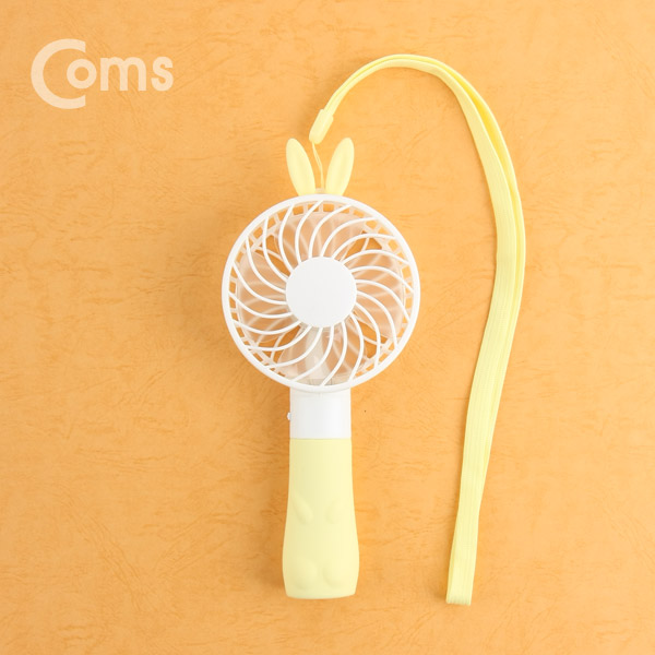 Coms 휴대용 USB 미니 선풍기 / 핸디형 / 토끼 캐릭 (USB 충전식), Yellow / evn2