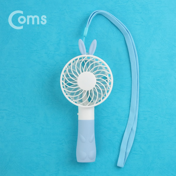 Coms 휴대용 USB 미니 선풍기 / 핸디형 / 토끼 캐릭 (USB 충전식), Blue / evn2