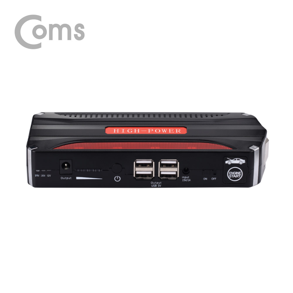 Coms 차량용 점프 스타터 12000mAh USB 4Port (디젤/가솔린차, 파워뱅크/비상탈출/LED램프)