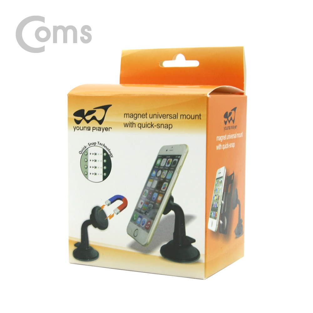 Coms 차량용 스마트폰 거치대 / 대쉬보드, 유리 흡착식 / 마그네틱 거치