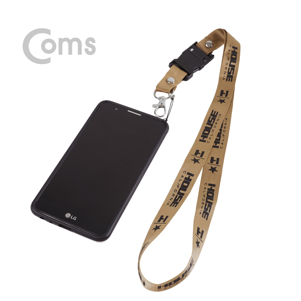 Coms 스마트폰 넥 스트랩 / 열쇠 목걸이 - Brown