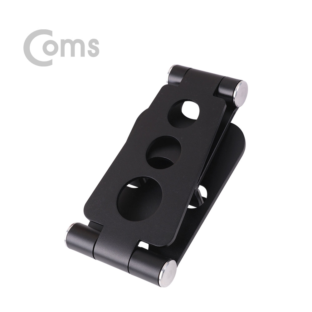 Coms 알루미늄 스마트폰 스탠드, Black / 2단 접이식 / 각도조절