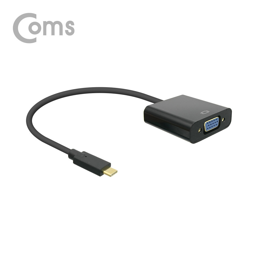 Coms USB 3.1 Type C to VGA Audio(Aux) 변환 컨버터 / 오디오 지원