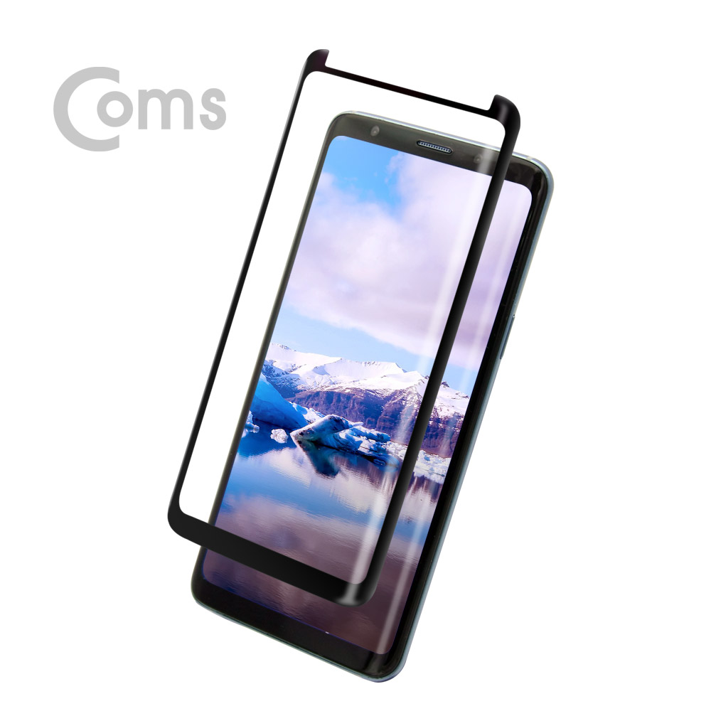 Coms 스마트폰 미니 보호필름, 갤럭시S9 플러스 - 블랙 / 강화유리/갤럭시