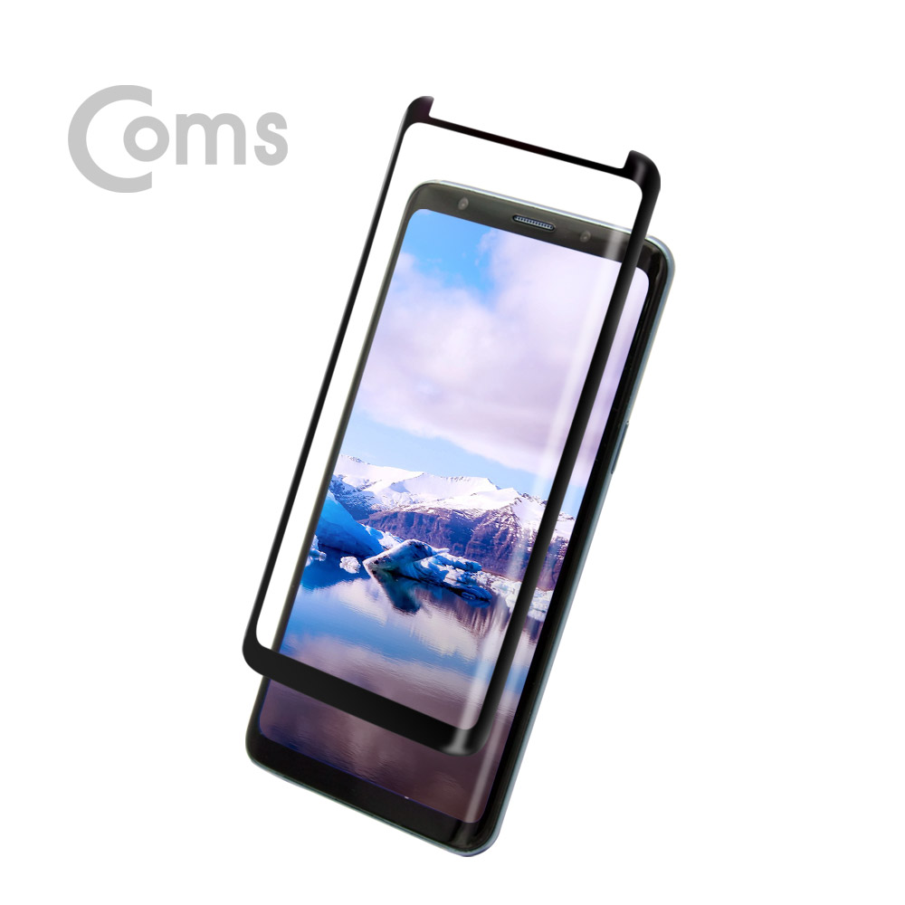 Coms 스마트폰 미니 보호필름, 갤럭시S9 - 블랙 / 강화유리/갤럭시