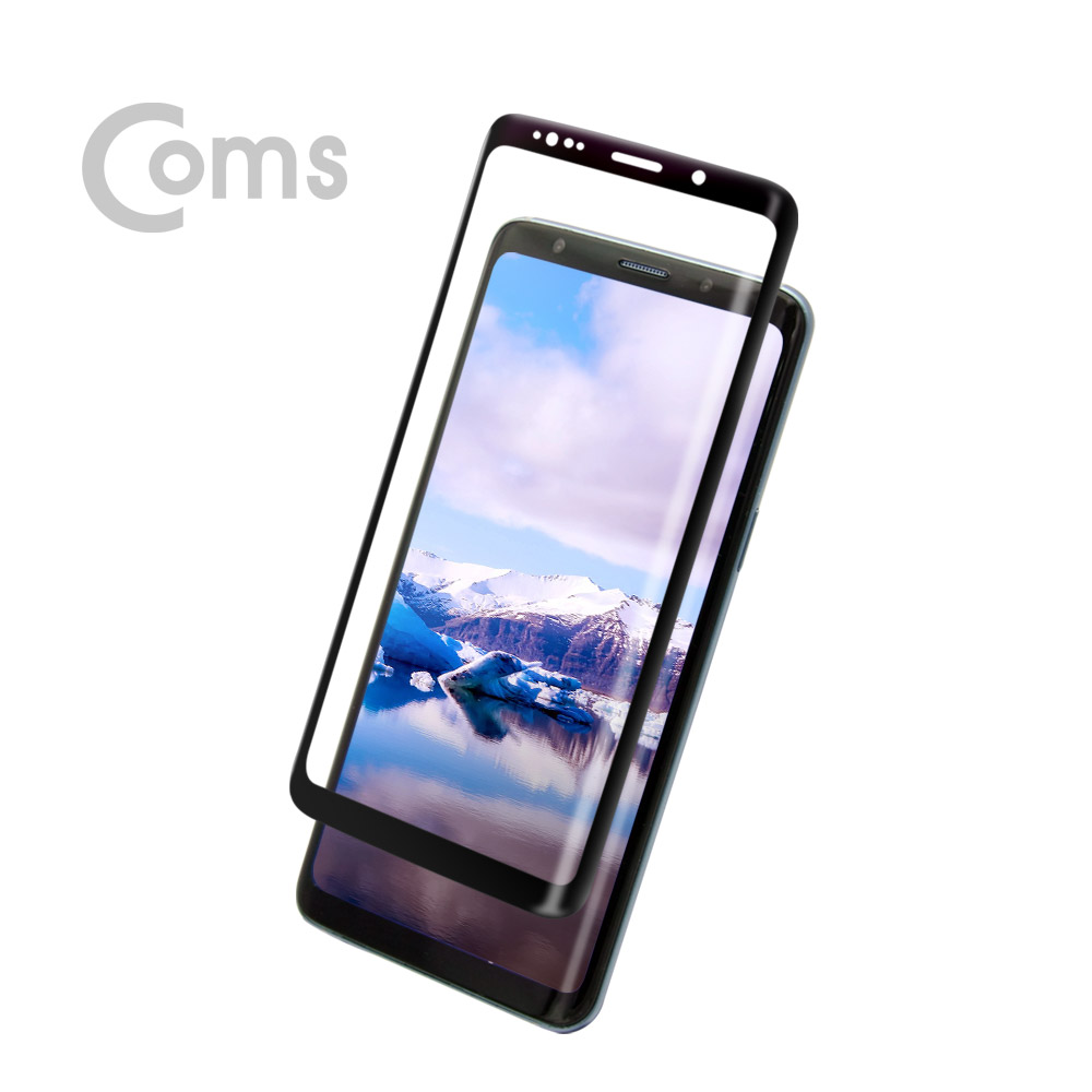 Coms 스마트폰 보호필름, 갤럭시S9 - 블랙 /강화유리