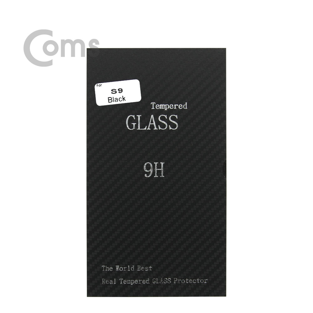 Coms 스마트폰 보호필름, 갤럭시S9 - 블랙 /강화유리