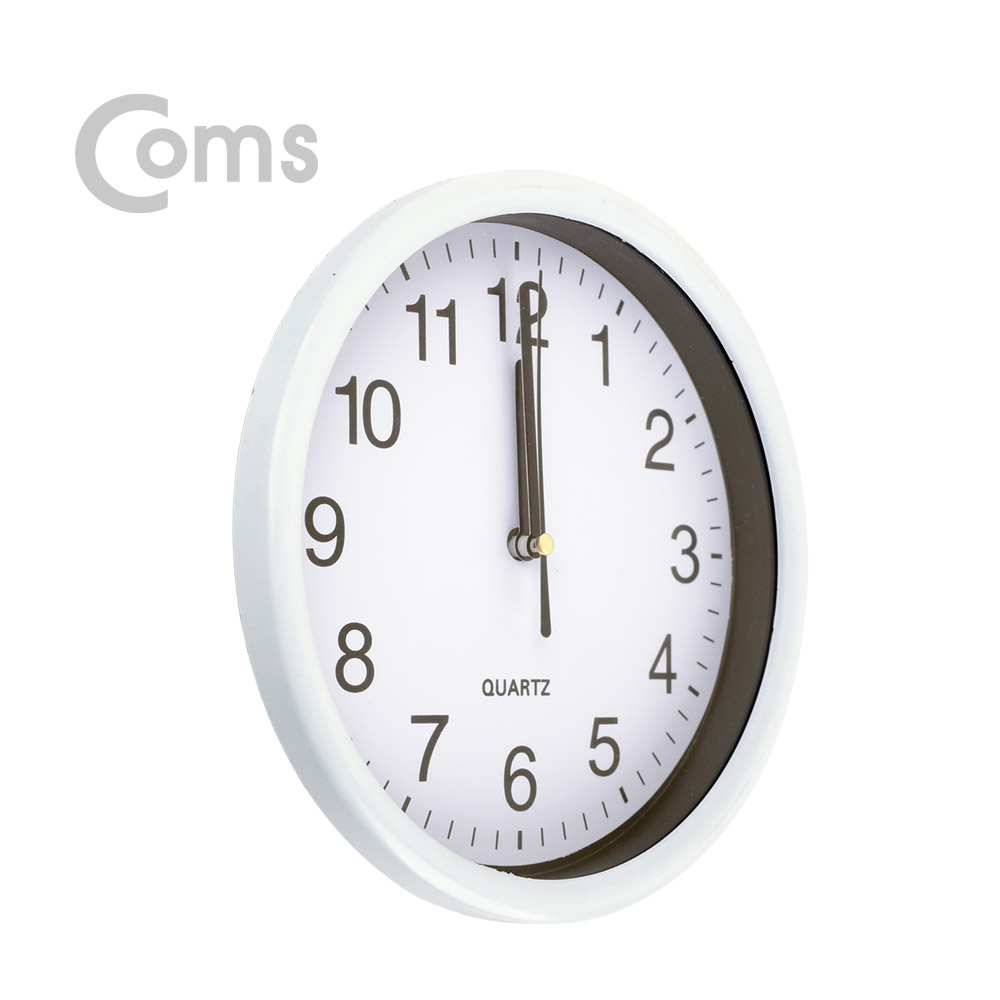 Coms 쿼츠 벽시계(벽걸이용, 아날로그), White