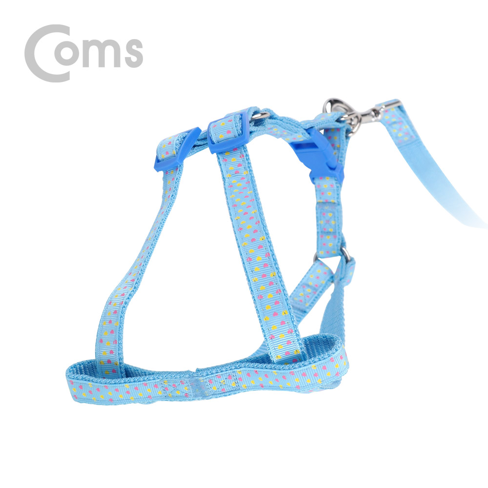 Coms 강아지/애견 가슴줄 / 하네스 / 목줄 / 리드줄 / Blue / 1.2M / 둘레 35~50cm