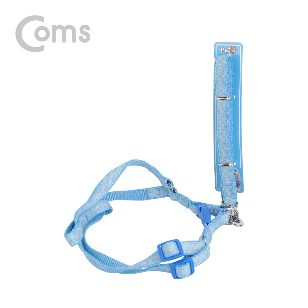 Coms 강아지/애견 가슴줄 / 하네스 / 목줄 / 리드줄 / Blue / 1.2M / 둘레 35~50cm