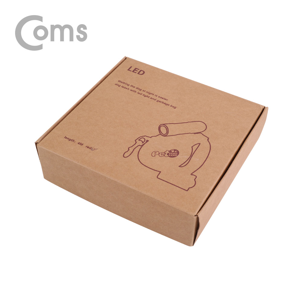 Coms 3 in 1 애견 목줄(자동 리드줄+배변봉투+후레쉬)