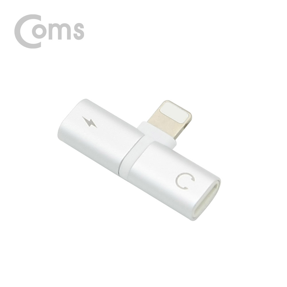 Coms IOS 8핀 (8Pin) AUX 젠더 T형, White / 8Pin / 이어폰 + 충전