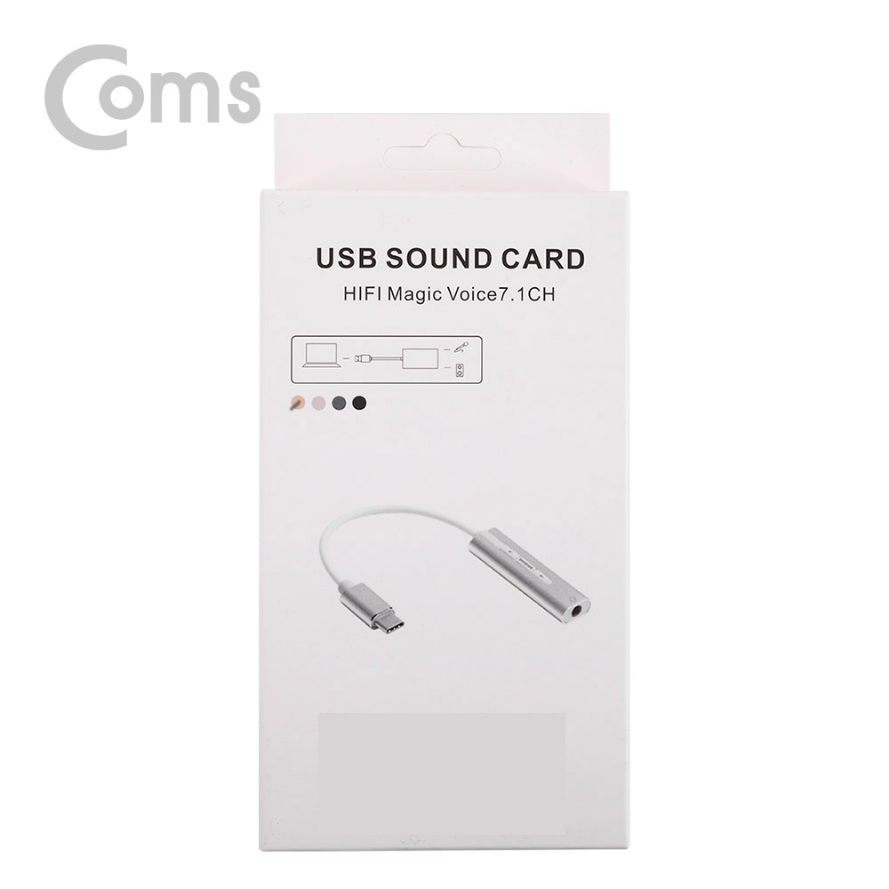 Coms Type C 오디오(7.1) 컨버터/3.5 - ST 케이블형, Metal/Gold