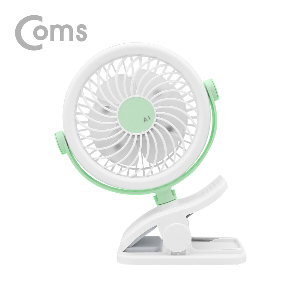 Coms USB 선풍기 / 집게형 토이네도 / 스탠드 / 3단계 풍량조절 / 충전식 /evn2