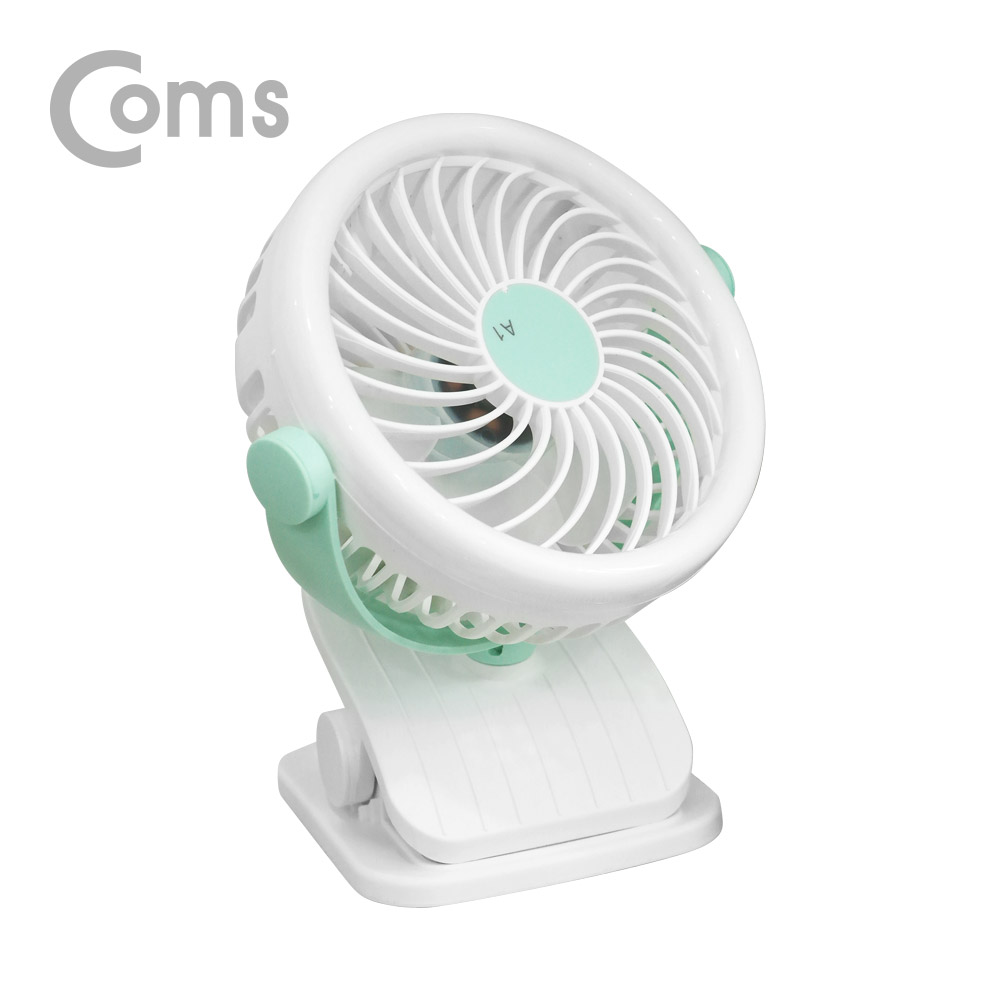 Coms USB 선풍기 / 집게형 토이네도 / 스탠드 / 3단계 풍량조절 / 충전식 /evn2