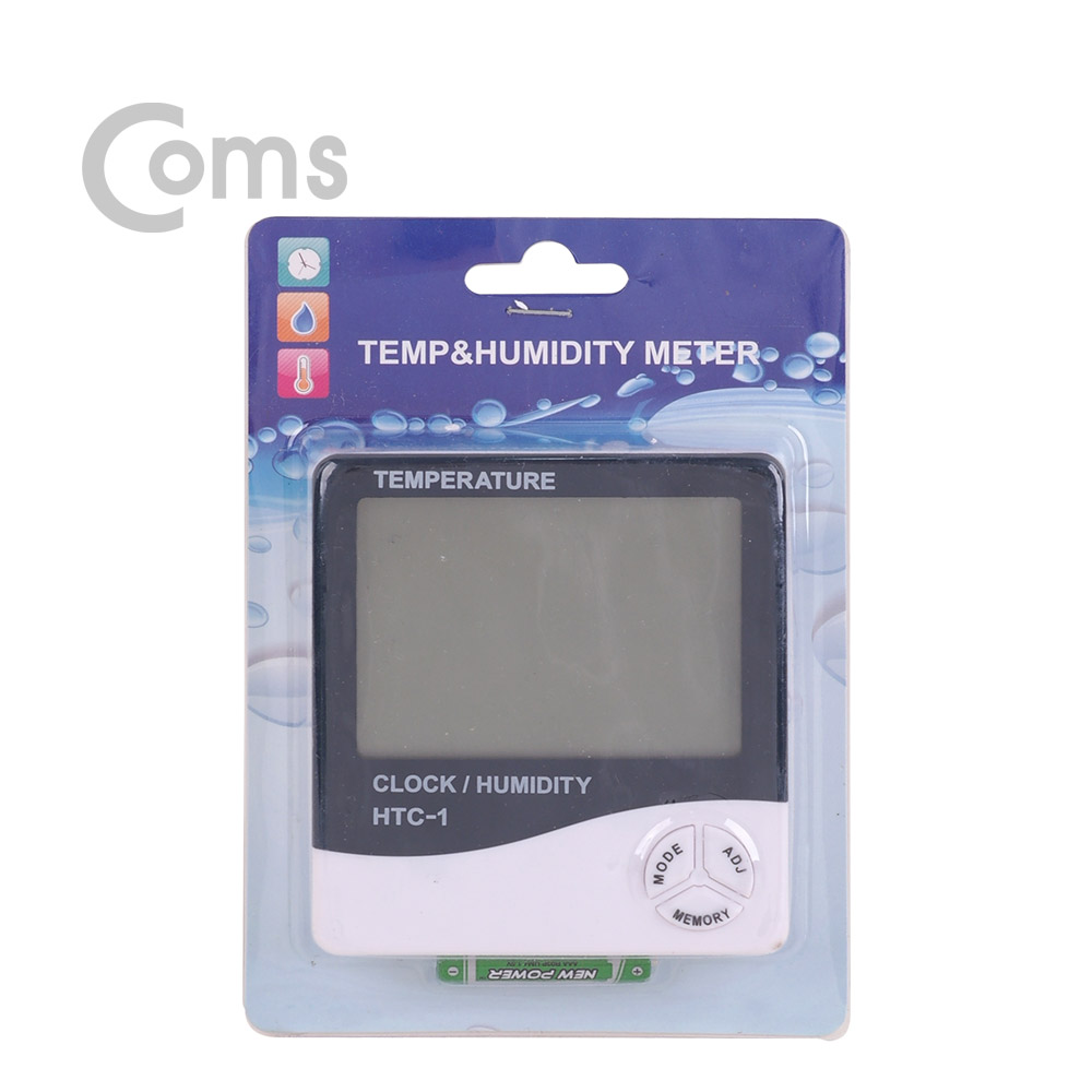 Coms 온습도계 AAA 1ea - 알람/날짜/시간/온도/습도 측정 / 온도계