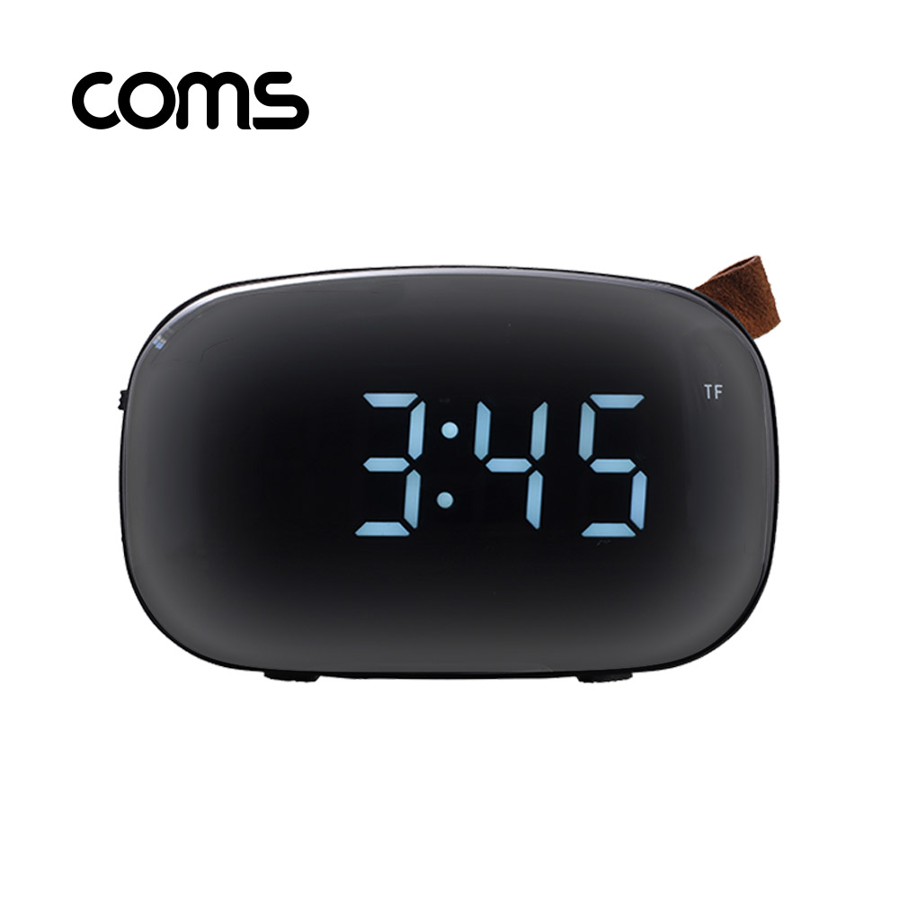 Coms 듀얼 알람 블루투스 스피커(Black) 시계디스플레이 / 핸즈프리 / TF카드 / AUX 지원