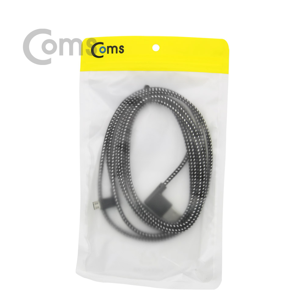 Coms USB 젠더-Micro 5P(M)/USB A(M), 200cm (패브릭) - Micro B(M)-우향꺾임/A(M)-양면, 좌우꺾임(꺽임)