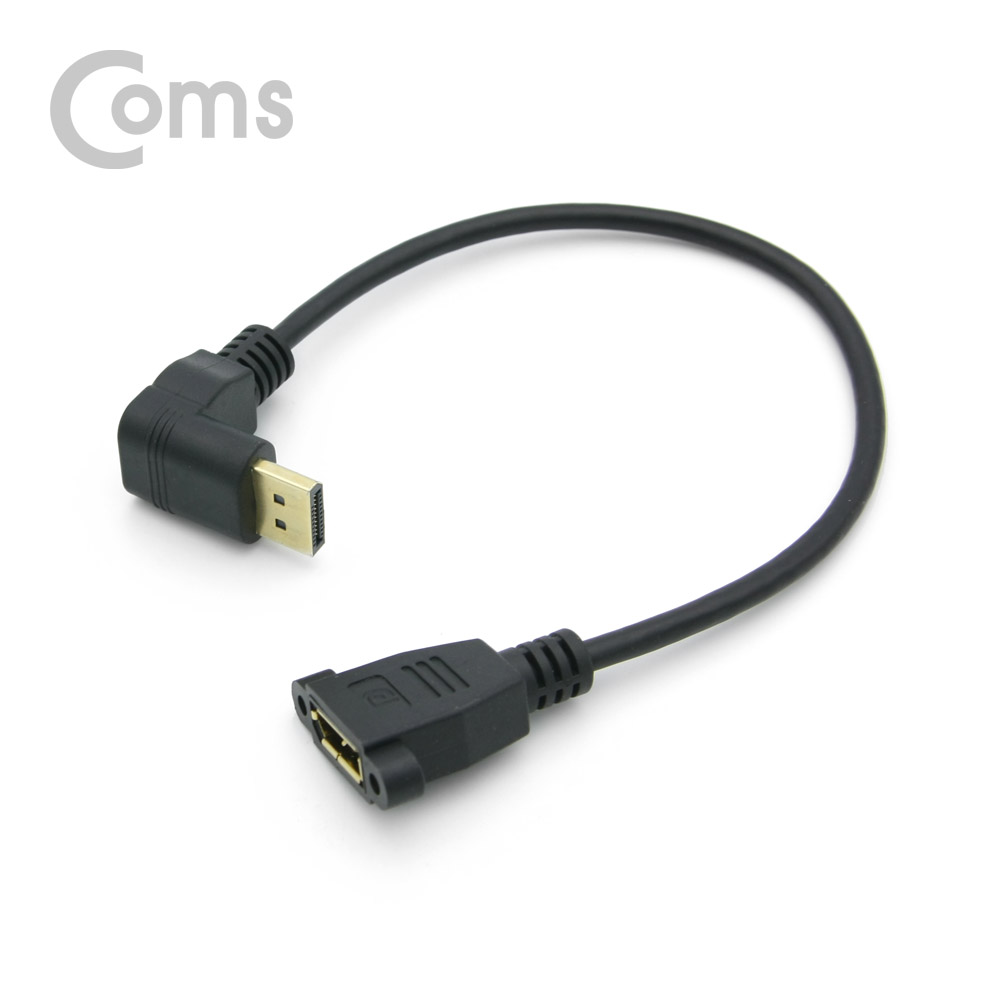 Coms 디스플레이 포트 젠더 연장 DP(M) 상향꺾임(꺽임)/DP(F) 브라켓 연결용/판넬형 30cm