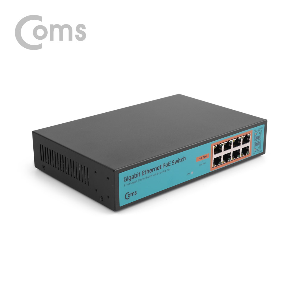 Coms 8포트 기가비트 GbE PoE 스위치허브 10/100/1000Mbps