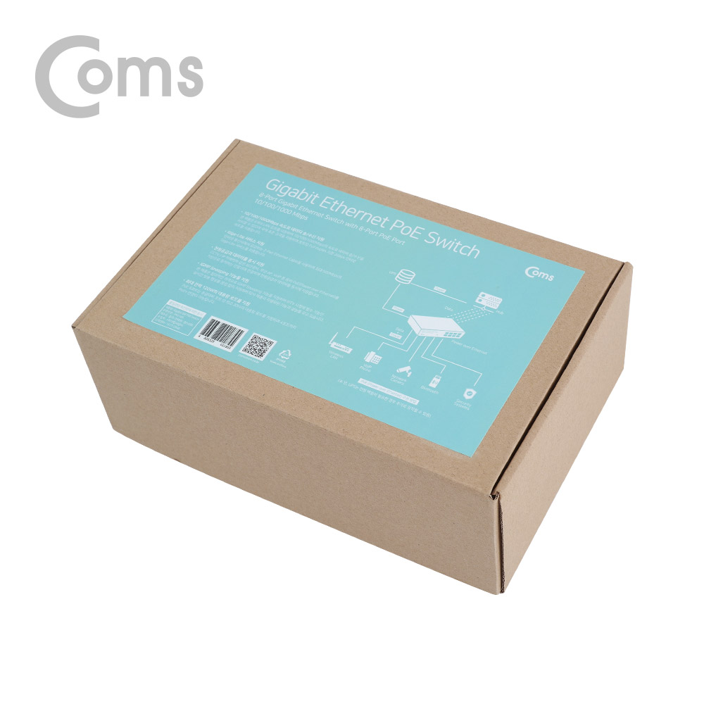Coms 8포트 기가비트 GbE PoE 스위치허브 10/100/1000Mbps