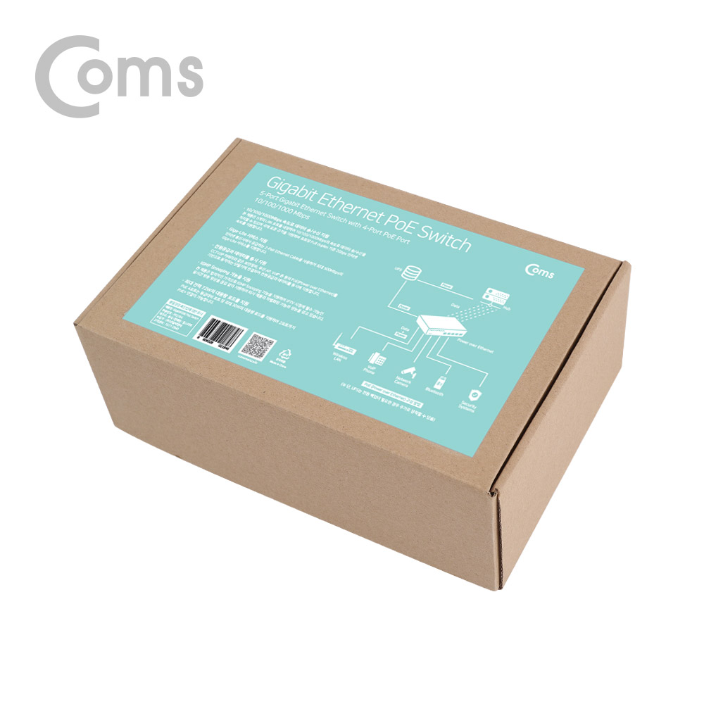 Coms 5포트 기가비트 GbE PoE 스위치허브 10/100/1000Mbps