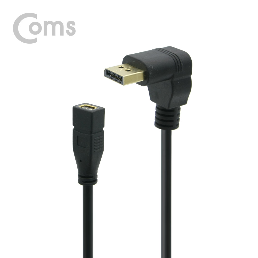 Coms 디스플레이 포트 젠더 변환 DP(M) 하향꺾임(꺽임) / Mini DP(F) 30cm/DisplayPort