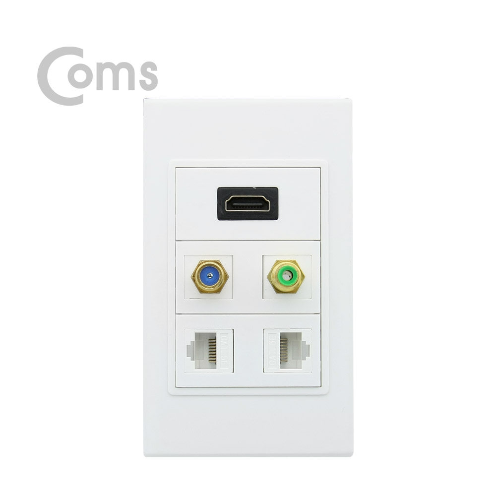 Coms  HDMI 월 플레이트(멀티) - HDMI/RCA/RF/UTP x2