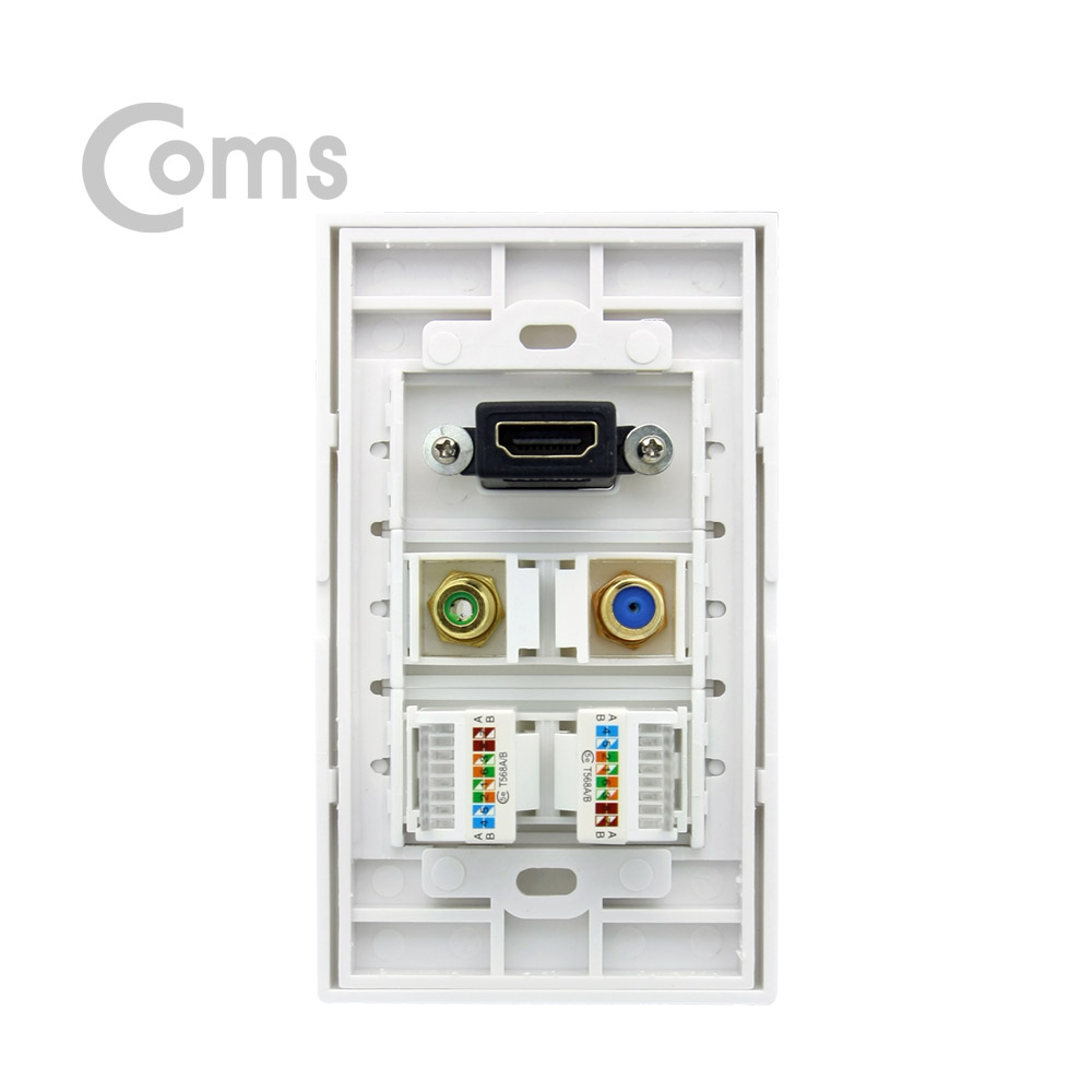 Coms  HDMI 월 플레이트(멀티) - HDMI/RCA/RF/UTP x2
