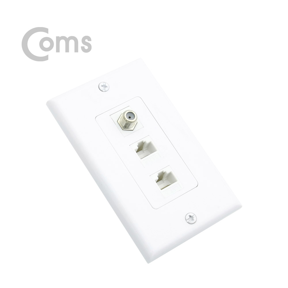 Coms 월 플레이트 RF 1포트 / LAN x 2 포트