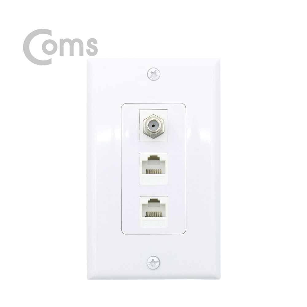 Coms 월 플레이트 RF 1포트 / LAN x 2 포트