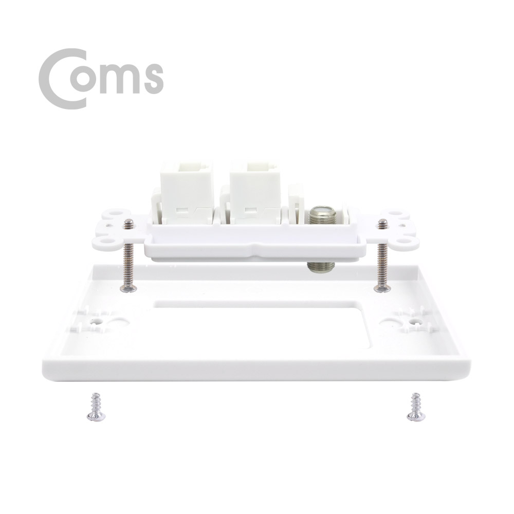 Coms 월 플레이트 RF 1포트 / LAN x 2 포트