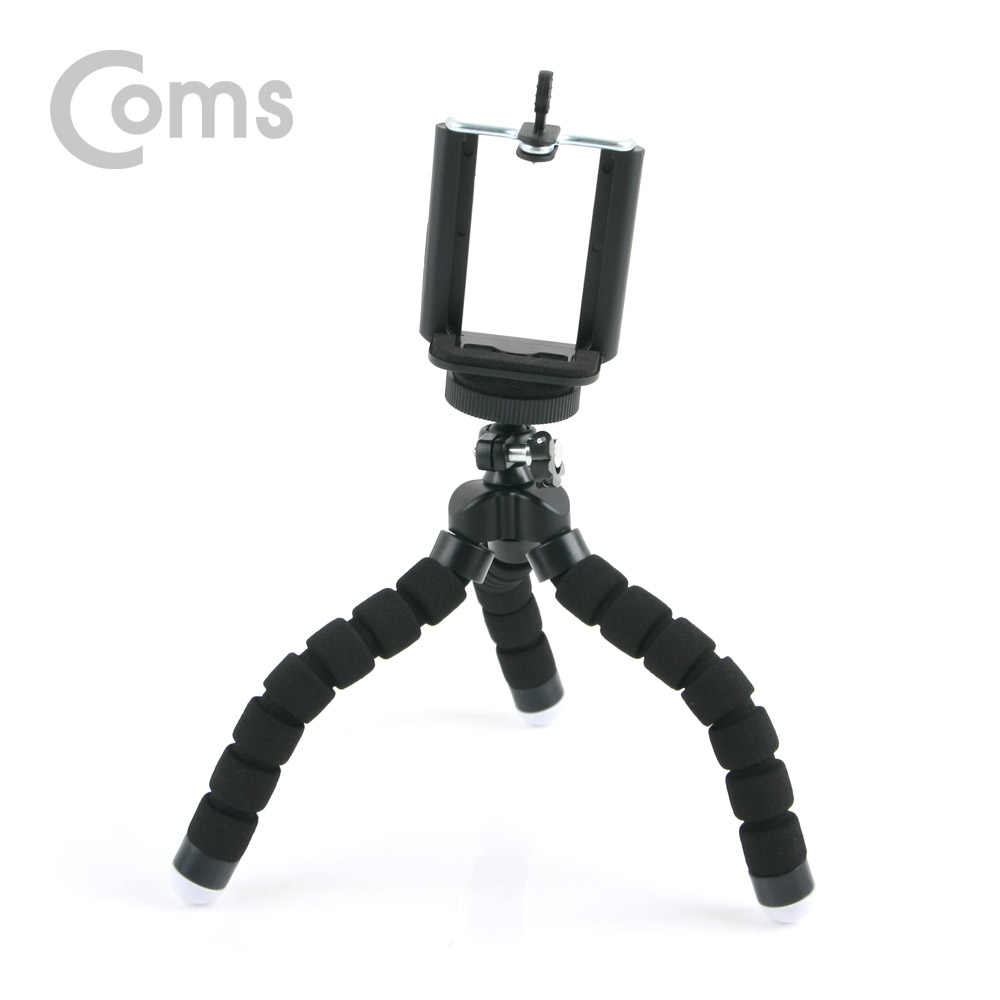 Coms 플렉시블 삼각대 (관절형 / 스마트폰가이드) / 스폰지재질 / BLACK