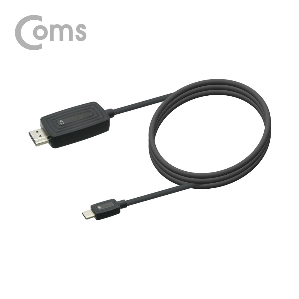 Coms USB 3.1 Type C to HDMI 변환 컨버터 (2M / full HD @60Hz / Black / 경제형)